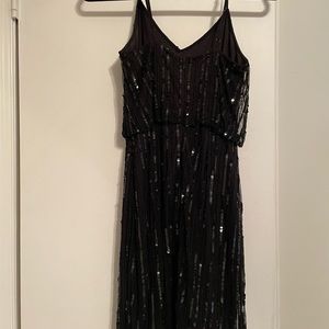 French Connection Black Sequin dress. Adjustable straps. Worn Once